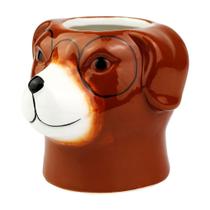 Vaso Ceramica Dog de Oculos Marrom - Clink