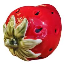 Vaso Cerâmica Forma De Fruta Morango Feito à Mão Decorativo - Tuut