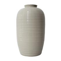 Vaso Cerâmica Frizado Off White 40 cm