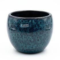 Vaso Cerâmica Intense (15) Azul com Preto BURGUINA Vaso Cerâmica Intense (15) Azul com Preto BURGUINA