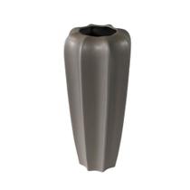 Vaso Ceramica Maior Cinza Moderno 28x15cm Todo Ondula Luxodo Vaso Ceramica Maior Cinza Moderno 28x15cm Todo Ondula Luxodo