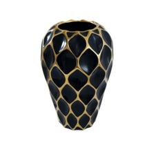 Vaso Cerâmica Maior Preto Claro Detalhes Dourado Modern Luxo Vaso Cerâmica Maior Preto Claro Detalhes Dourado Modern Luxo