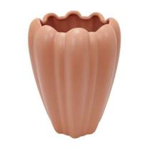 Vaso Ceramica Menor Salmão Ondulados Classicos Vaso Ceramica Menor Salmão Ondulados Classicos