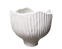 Vaso Cerâmica Mzotti Orgânico Off White Fosco