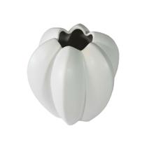 Vaso Ceramica Nobre Branco Gomos Design Moderno Luxo
