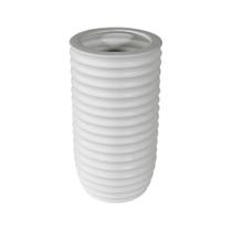 Vaso Ceramica Nobre Branco Maior Relevos Horizontais Luxo Vaso Ceramica Nobre Branco Maior Relevos Horizontais Luxo