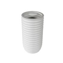 Vaso Ceramica Nobre Branco Menor Relevos Horizontais Luxo Vaso Ceramica Nobre Branco Menor Relevos Horizontais Luxo