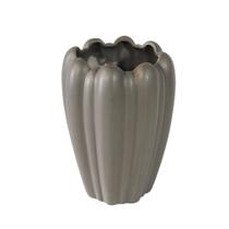 Vaso Ceramica Nobre Cinza Ondulado Moranga Impecavel Luxo