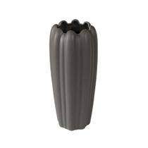 Vaso Ceramica Nobre Moranga Cinza Escuro Contemporaneo Luxo