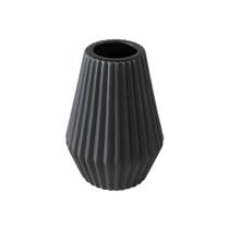 Vaso Ceramica Nobre Preto Relevo Vertical Contemporaneo Luxo Vaso Ceramica Nobre Preto Relevo Vertical Contemporaneo Luxo