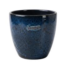 Vaso Cerâmica Orquídea (12) Azul com Preto BURGUINA Vaso Cerâmica Orquídea (12) Azul com Preto BURGUINA