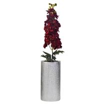 Vaso Cerâmica Prata Texturado Arranjo Boca Leão Vinho 67x14 Vaso Cerâmica Prata Texturado Arranjo Boca Leão Vinho 67x14
