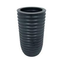 Vaso Ceramica Preta Maior Todo em Relevo Horizontal Vaso Ceramica Preta Maior Todo em Relevo Horizontal
