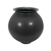 Vaso Ceramica Preto Abaulado Menor Fino Design Boca Vaso Ceramica Preto Abaulado Menor Fino Design Boca