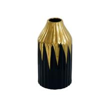 Vaso Ceramica Preto c Dourado Sobreposto Design Moderno Luxo Vaso Ceramica Preto c Dourado Sobreposto Design Moderno Luxo