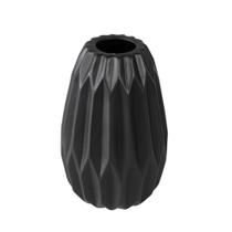 Vaso Ceramica Preto Relevos Contemporaneo Fino Design Luxo Vaso Ceramica Preto Relevos Contemporaneo Fino Design Luxo