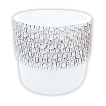 Vaso Cerâmica Texturizada (11x11) Branco SMO Vaso Cerâmica Texturizada (11x11) Branco SMO