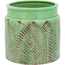 Vaso Cerâmica Verde Crispin 14X14X14Cm - NH