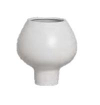 Vaso cerâmico branco fosco 22,6x21,2x22,6cm - Casa de Lila - Mazzotti