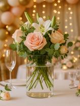 Vaso Cilíndrico Tubo Acrílico 2,75L Decoração Festa Flores