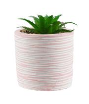 Vaso Cimento Rosa Planta Artificial 9x7x7cm - Tudo em Caixa