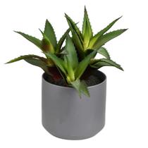Vaso cinza para interior verde Faux Aloe Plant Vickerman de 25 cm Vaso cinza para interior verde Faux Aloe Plant Vickerman de 25 cm