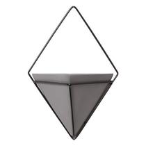 Vaso Cinza Triangular Linha Vasos De Parede - Burguina