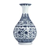 Vaso clássico em porcelana chinesa, azul e branco (31 x 17 cm) (20) - COLUMBUS GOLD