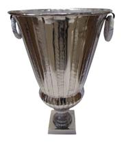 Vaso Clássico Prateado Alças Base Alto Padrão
