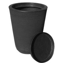 Vaso coluna decorativa grafiato de luxo para plantas e flores com prato - 50x31