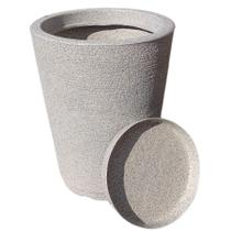 Vaso coluna grafiato decorativo de luxo com prato - 33x66