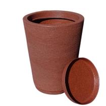 Vaso coluna grafiato decorativo de luxo com prato - 33x66