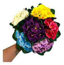 Vaso Com Flores Artificiais Hortênsia Flor Decorativo - TUDODCOR