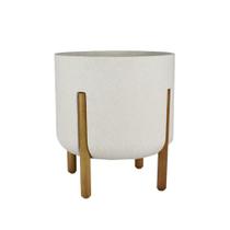 Vaso com Pé Cilindro Decore 33cm Moderno Decorativo Japi