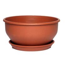 Vaso com Prato Desli Cuia Marrom Vaso com Prato Desli Cuia Marrom