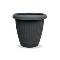 Vaso Com Prato Embutido Anti Dengue 3,2lts Cinza Concreto