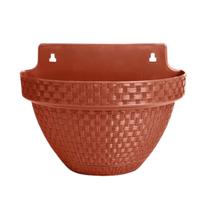 Vaso Com Prato Removivel Anti Dengue Rattan Meia Lua Vaso Com Prato Removivel Anti Dengue Rattan Meia Lua