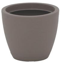 Vaso com Prato Tramontina Asteca 24 cm em Polietileno Concreto Vaso com Prato Tramontina Asteca 24 cm em Polietileno Concreto