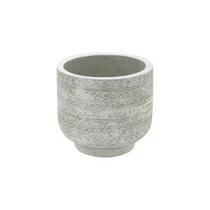 Vaso concreto lines and forms com pé branco 11x11x10cm