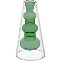 Vaso Cone Parede Dupla Vidro Borossilicato Verde 9x19cm Home & Co. Vaso Cone Parede Dupla Vidro Borossilicato Verde 9x19cm Home & Co.