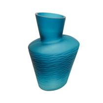 Vaso Contemporaneo Decorativo Menor Cristal Azul Luxo