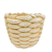 Vaso Creme Corda De Cimento 14X16Cm Cachepot Decoração
