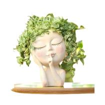 Vaso Criativo Em Forma De Rosto De Menina Para Decoração De Casa, Ornamentos Para Varanda E Sala De