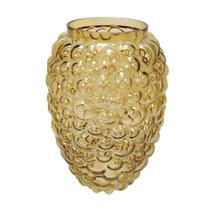 Vaso Cristal Âmbar Maior Bolhas em Relevo Rico em Detalhes Vaso Cristal Âmbar Maior Bolhas em Relevo Rico em Detalhes