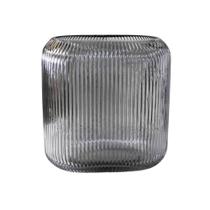 Vaso Cristal Fumê Maior Todo Lapidado Oval Detalhes Luxo Vaso Cristal Fumê Maior Todo Lapidado Oval Detalhes Luxo