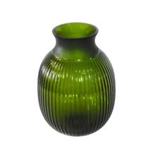 Vaso Cristal Grosso Menor Verde Lapidados Verticais Boca Vaso Cristal Grosso Menor Verde Lapidados Verticais Boca