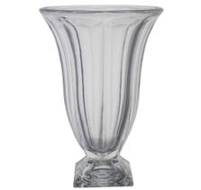 Vaso Cristal Incolor com Base Design Classico Luxo