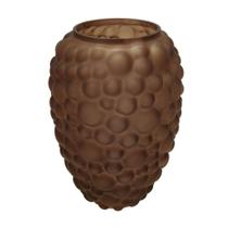 Vaso Cristal Marrom Relevos Bolhado Menor rico em Detalhes Vaso Cristal Marrom Relevos Bolhado Menor rico em Detalhes