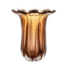 Vaso Cristal Murano Marrom Everest Garnet Cristais Labone 40x30cm