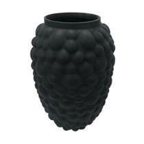 Vaso Cristal Preto Relevos Bolhado Maior rico em Detalhes Vaso Cristal Preto Relevos Bolhado Maior rico em Detalhes